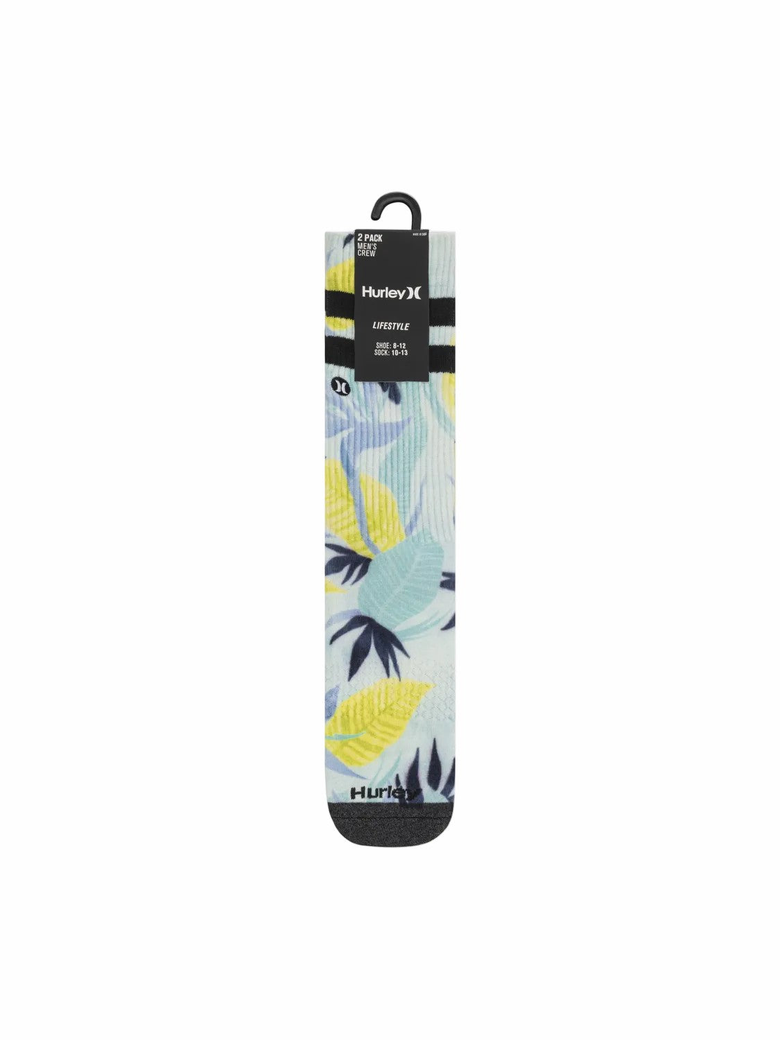 Extended Terry Crew Socks (2 Pack) | Hurley - Light Blue/Pastel