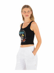 Peacebone Scoop Crop Tank | Hurley - Black