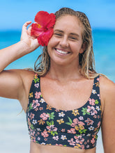 Max Hibiscus Dream Longline Bralette | Hurley - Black Floral