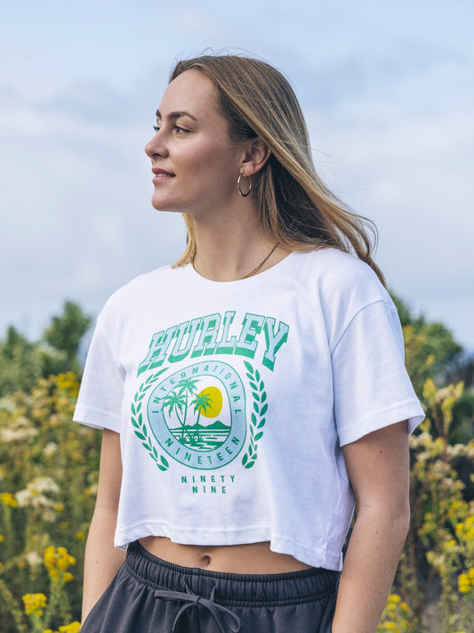 Academy Boxy Crop Tee | Hurley - White