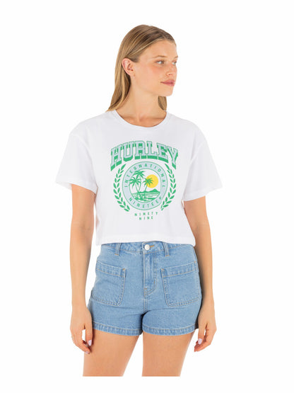 Academy Boxy Crop Tee | Hurley - White