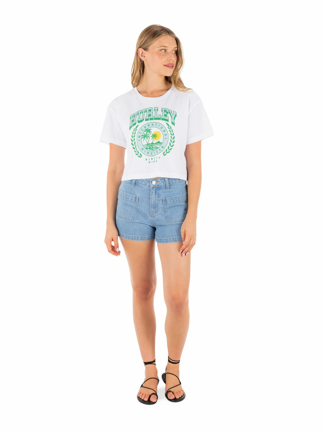 Academy Boxy Crop Tee | Hurley - White