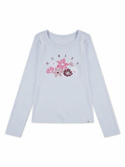 Girls' Floral Tee | Hurley - Moonstone Blue