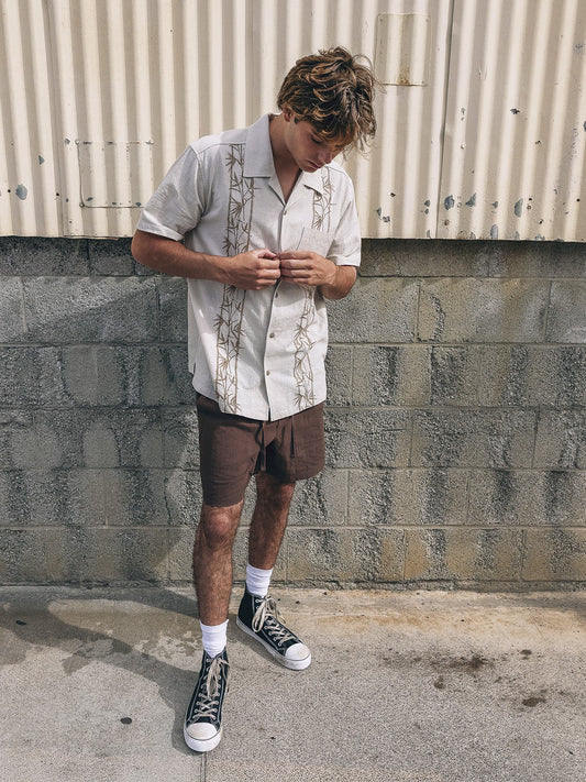 Sano Camp Embroidered Short Sleeve | Hurley - Bone
