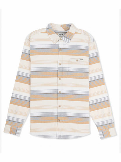 Portland Stripe Stretch Flannel Long Sleeve | Hurley - White