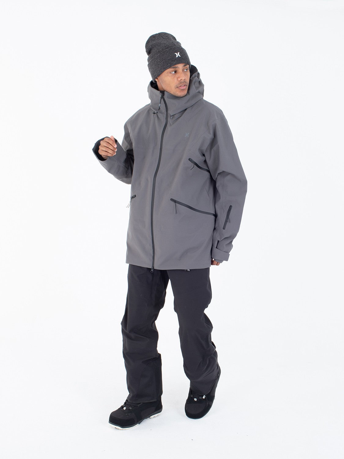 Cream Snow Jacket | Hurley - Dark Stone Grey