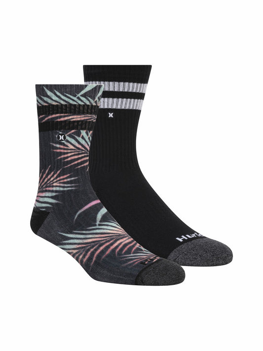 Extended Terry Crew Socks (2 Pack) | Hurley - Black