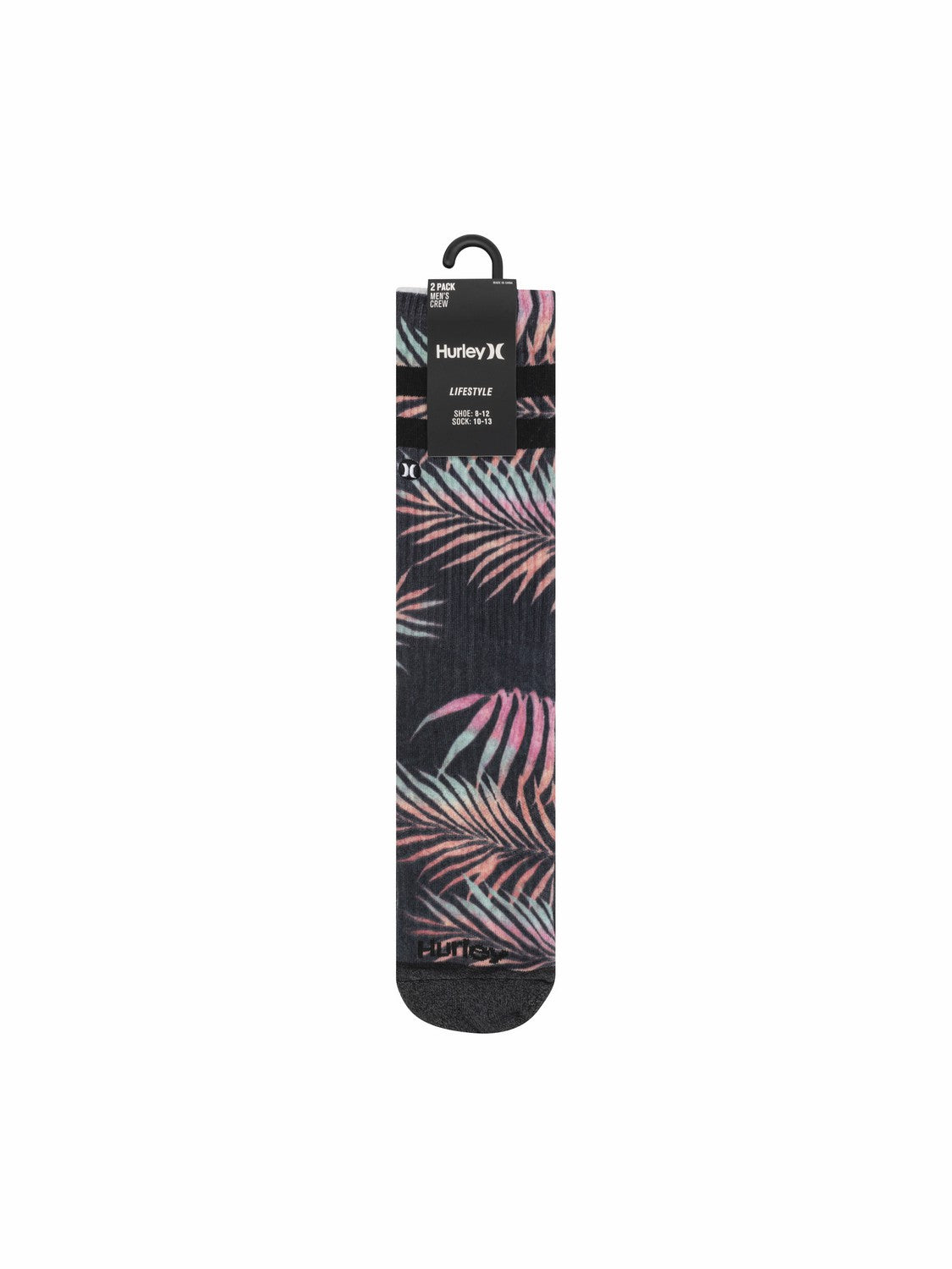 Extended Terry Crew Socks (2 Pack) | Hurley - Black