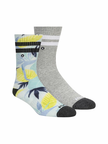 Extended Terry Crew Socks (2 Pack) | Hurley - Light Blue/Pastel