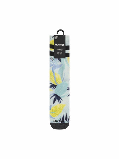 Extended Terry Crew Socks (2 Pack) | Hurley - Light Blue/Pastel