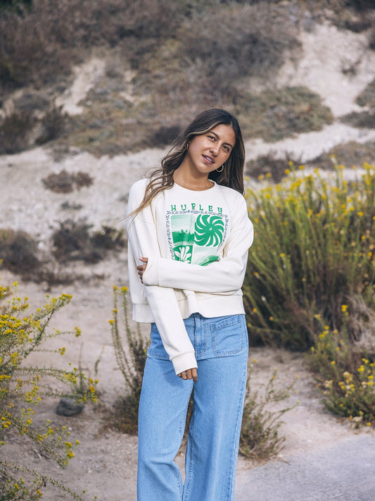 Cycles Of The Earth Boxy Crew | Hurley - Off White