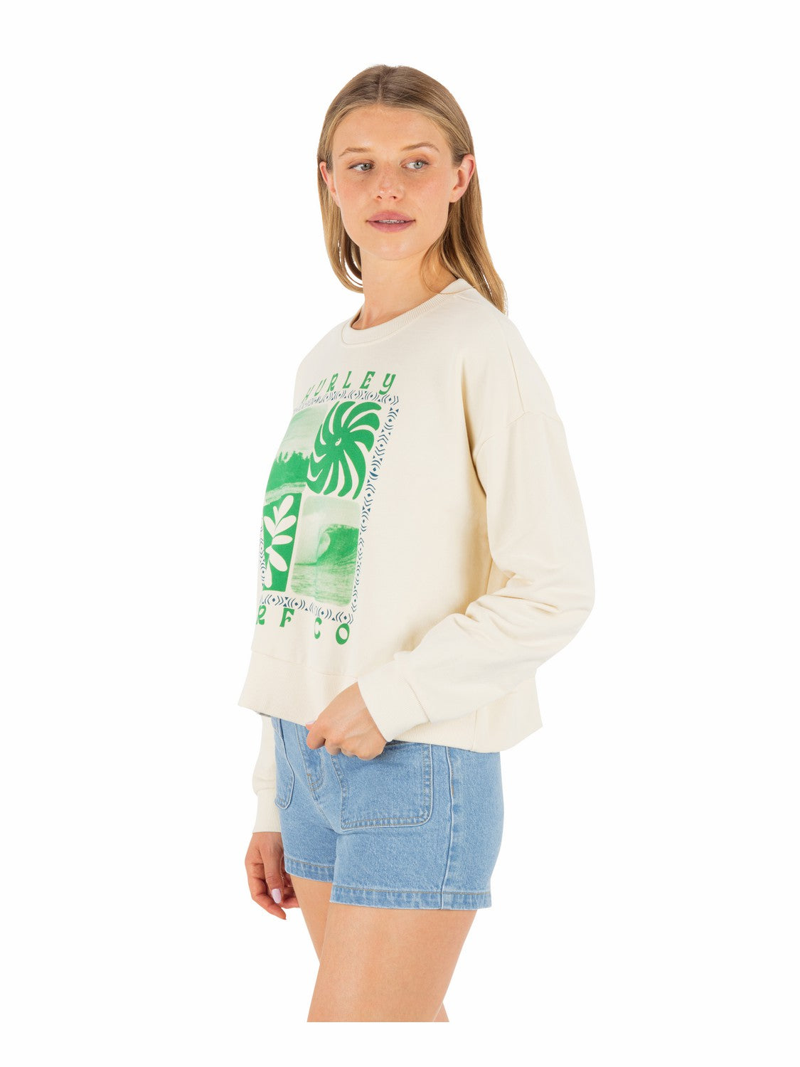 Cycles Of The Earth Boxy Crew | Hurley - Off White