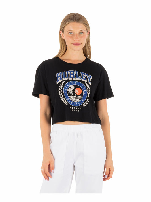 Academy Boxy Crop Tee | Hurley - Black