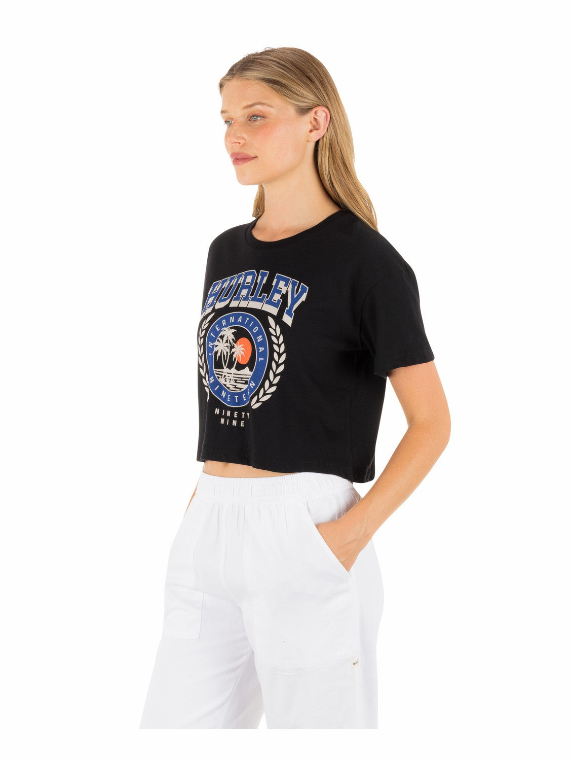 Academy Boxy Crop Tee | Hurley - Black