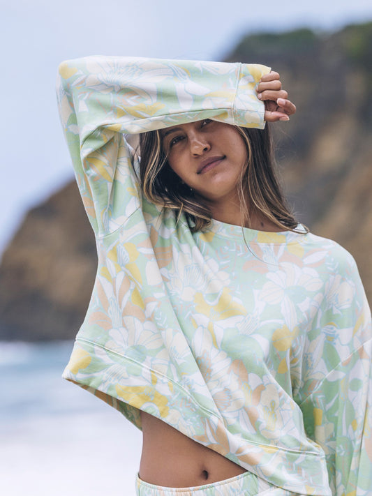 Safari Floral Boxy Crew | Hurley - Spray