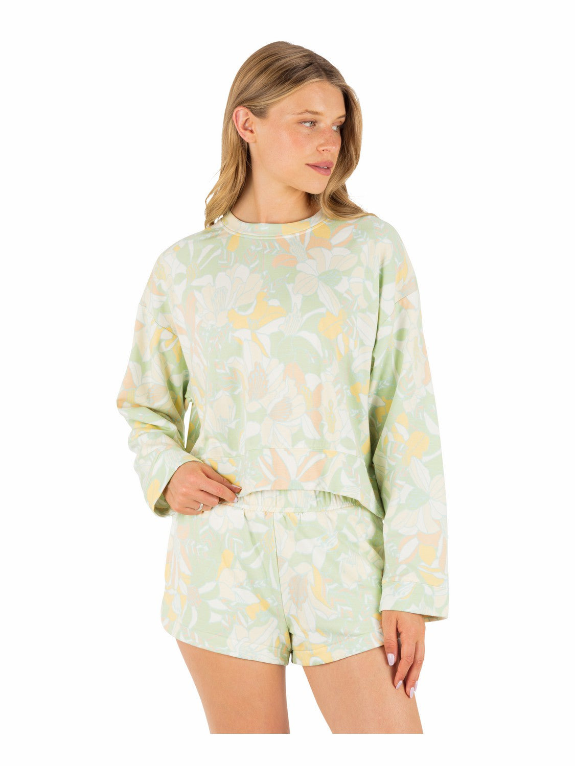 Safari Floral Boxy Crew | Hurley - Spray