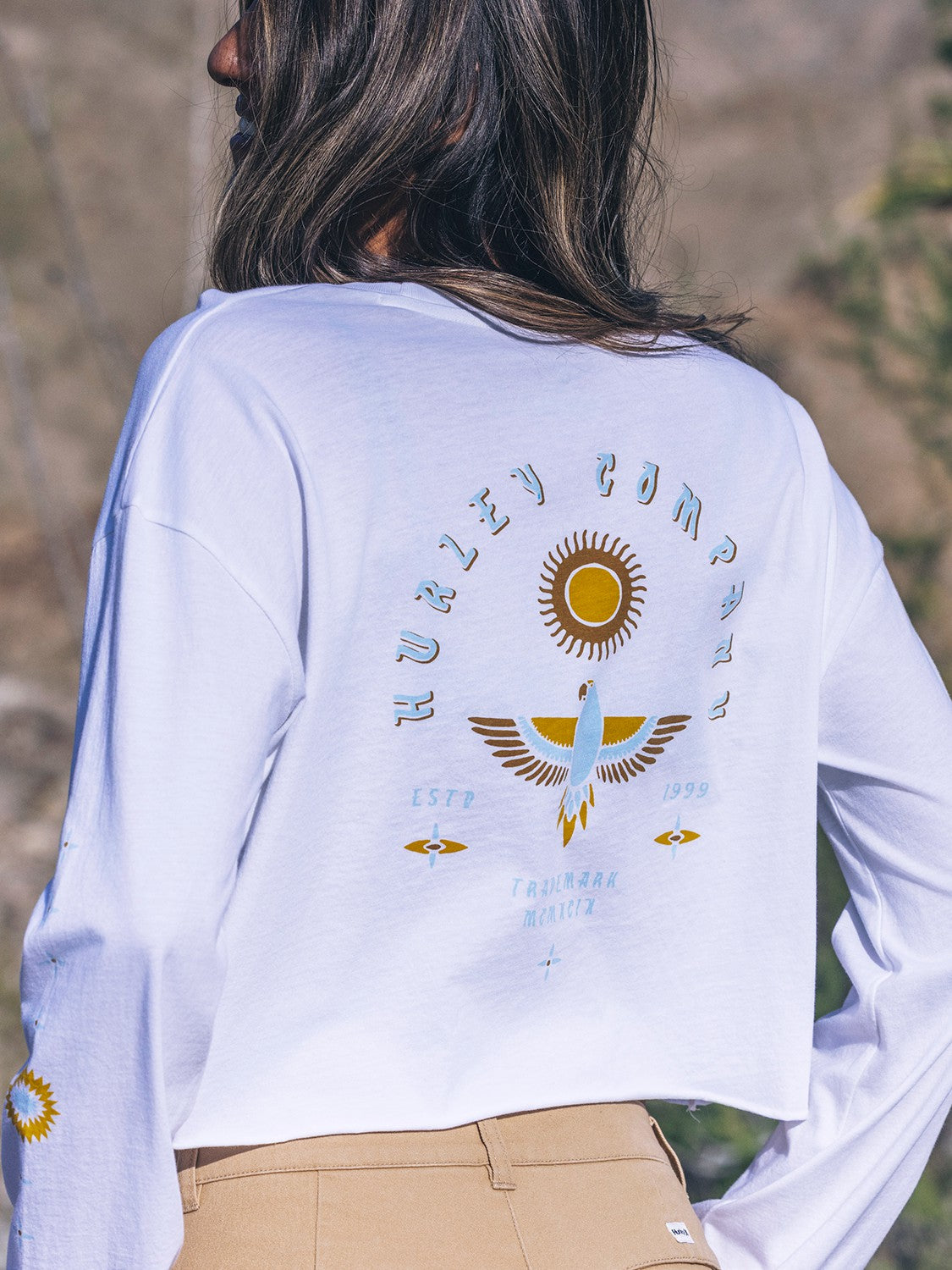 Eagles High Long Sleeve Crop Tee | Hurley - WHITE