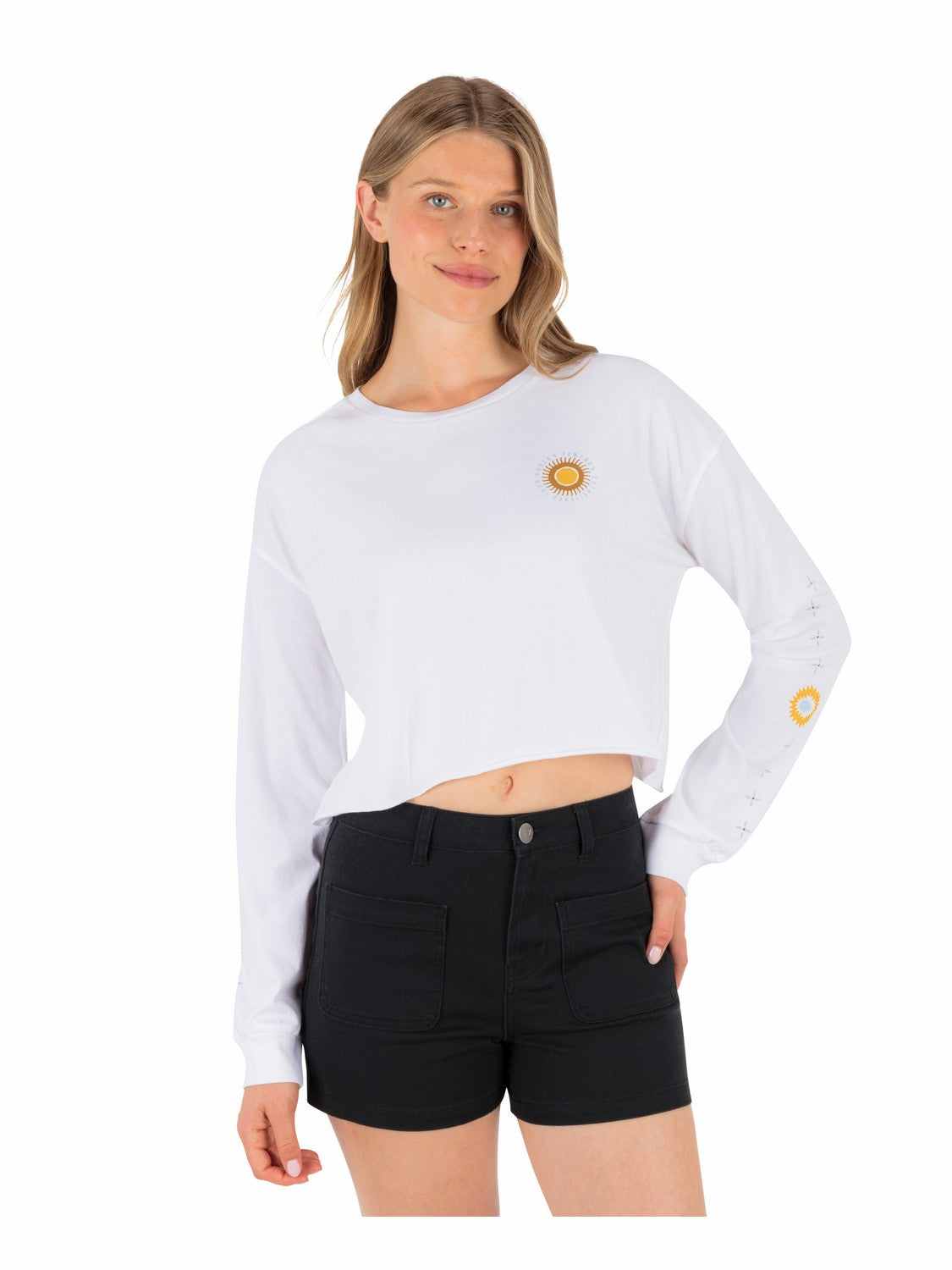 Eagles High Long Sleeve Crop Tee | Hurley - WHITE