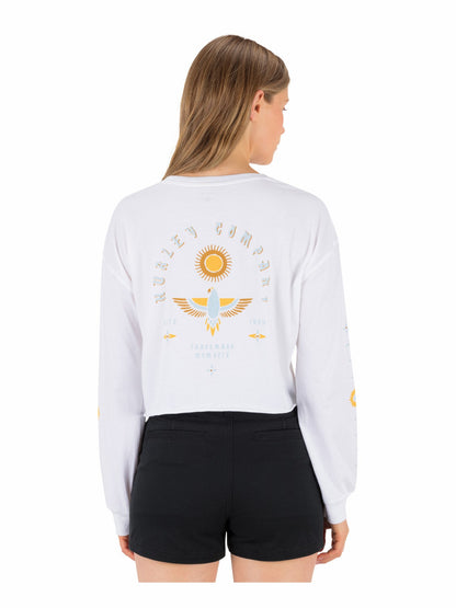 Eagles High Long Sleeve Crop Tee | Hurley - WHITE