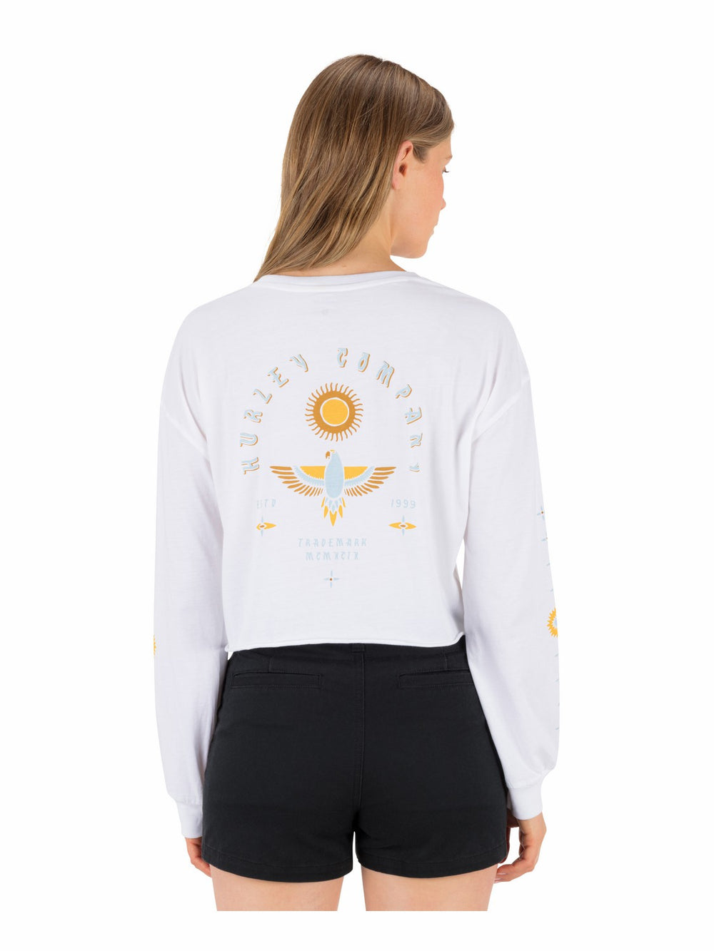 Eagles High Long Sleeve Crop Tee | Hurley - WHITE