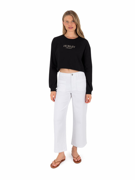 Floreal Long Sleeve Crop T-Shirt | Hurley - BLACK