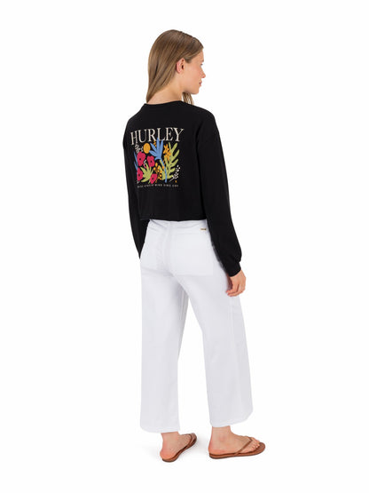Floreal Long Sleeve Crop T-Shirt | Hurley - BLACK