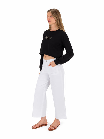 Floreal Long Sleeve Crop T-Shirt | Hurley - BLACK