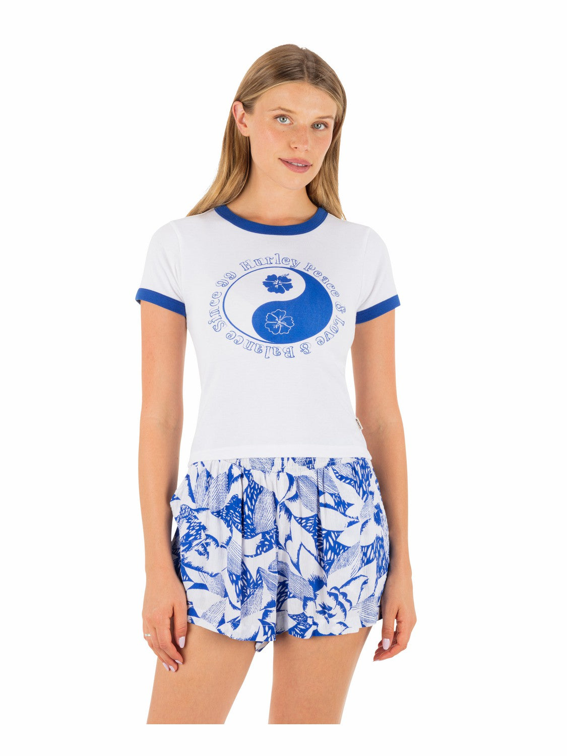 Peace Out Ringer Baby Tee | Hurley - Hydro