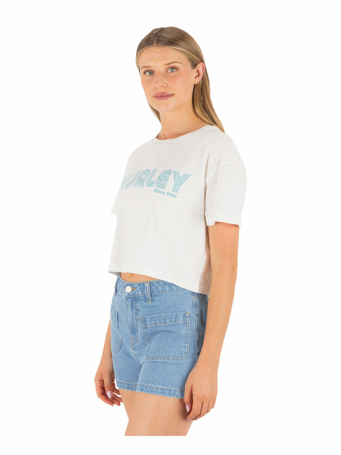 Rollers Boxy Crop Tee | Hurley - Tofu