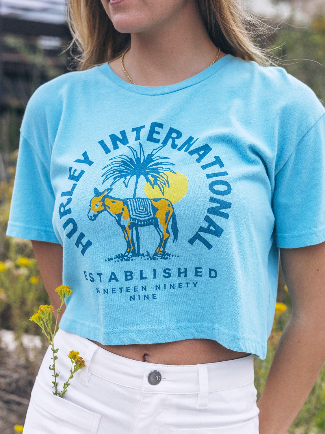 Burro Boxy Crop Tee | Hurley - Maui Blue