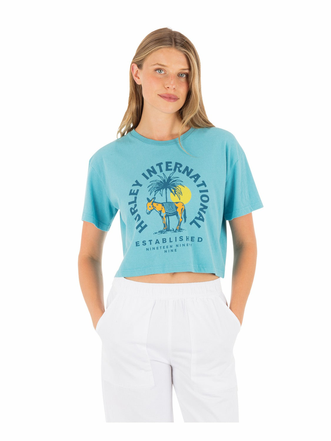 Burro Boxy Crop Tee | Hurley - Maui Blue