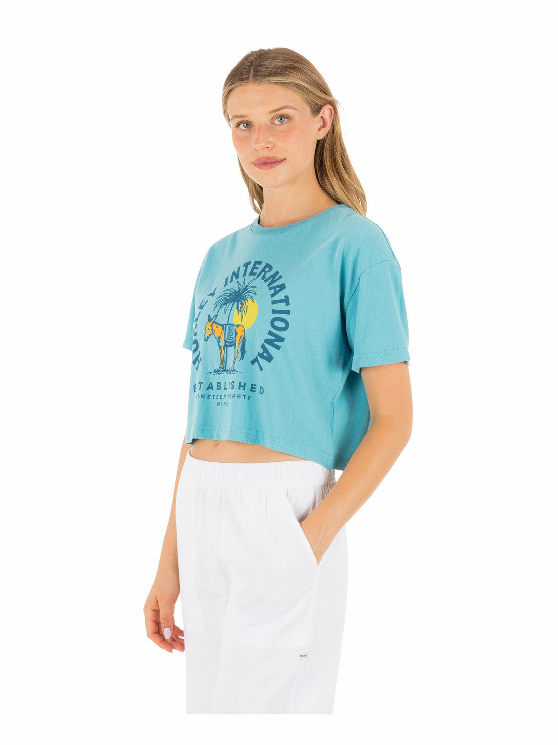 Burro Boxy Crop Tee | Hurley - Maui Blue
