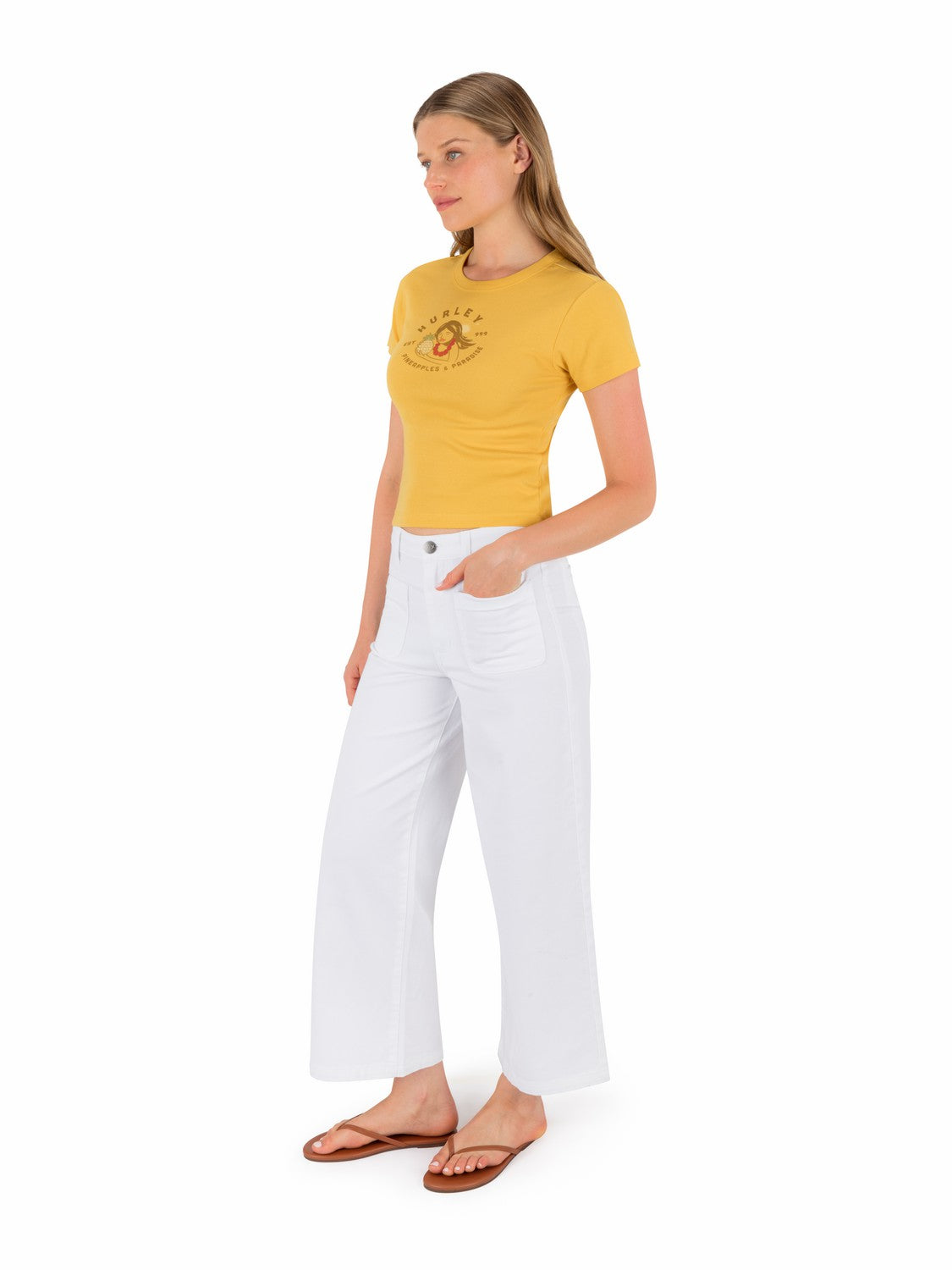 Pineapples And Paradise Baby Tee | Hurley - SAFFRON