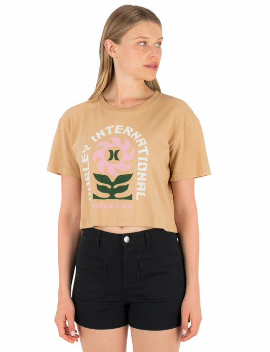 Blossom Boxy Crop Tee | Hurley - Tan