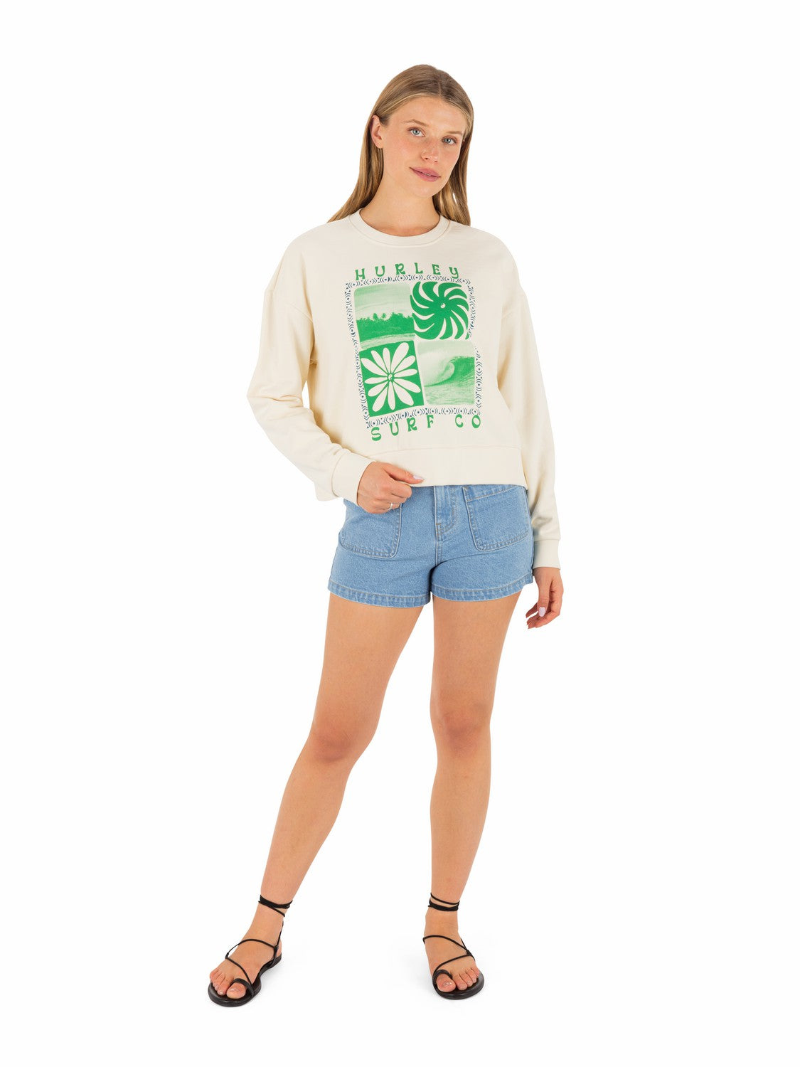 Cycles Of The Earth Boxy Crew | Hurley - Off White