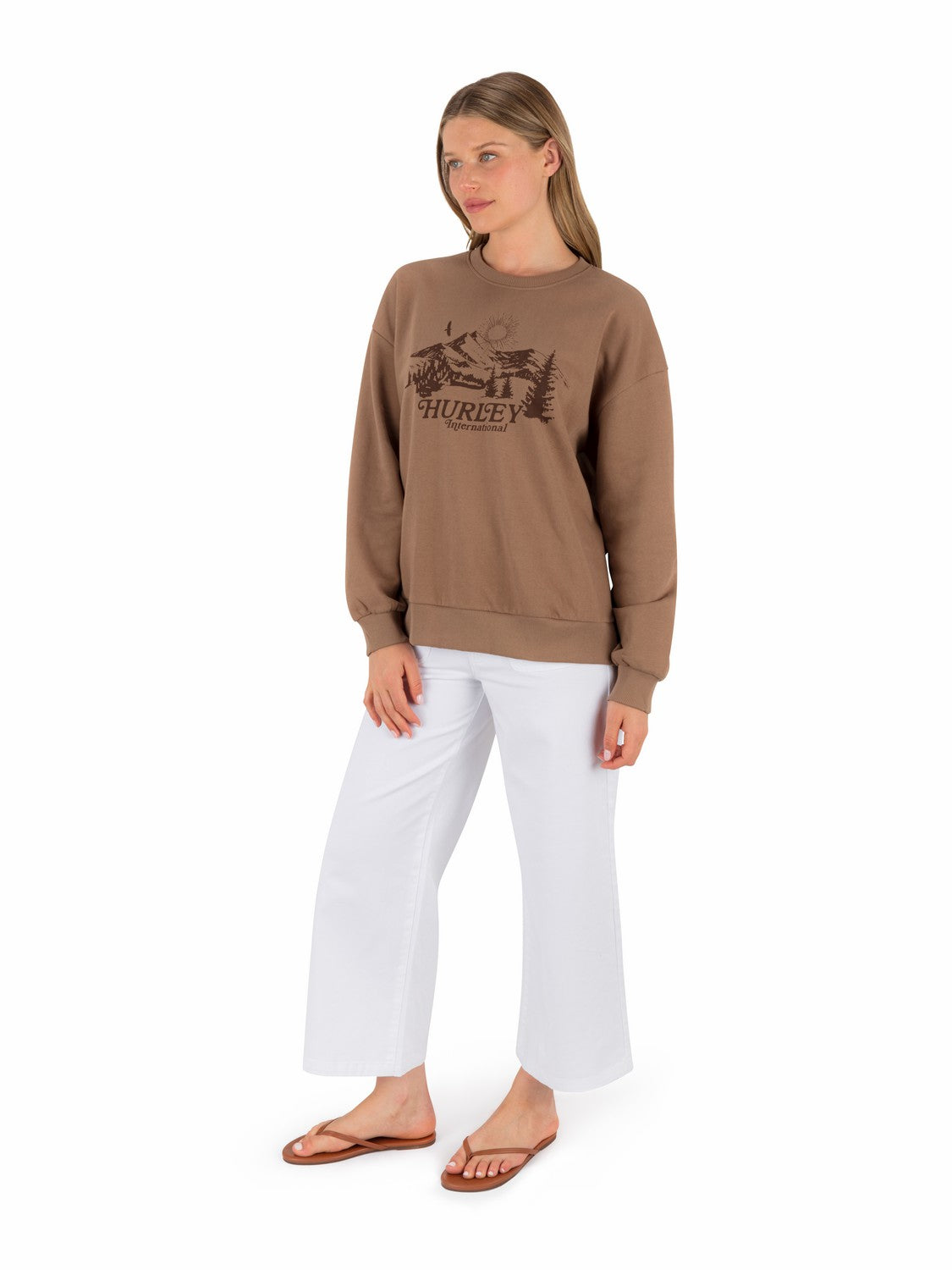 Escapism Oversize Crew | Hurley - COCOA CREAM