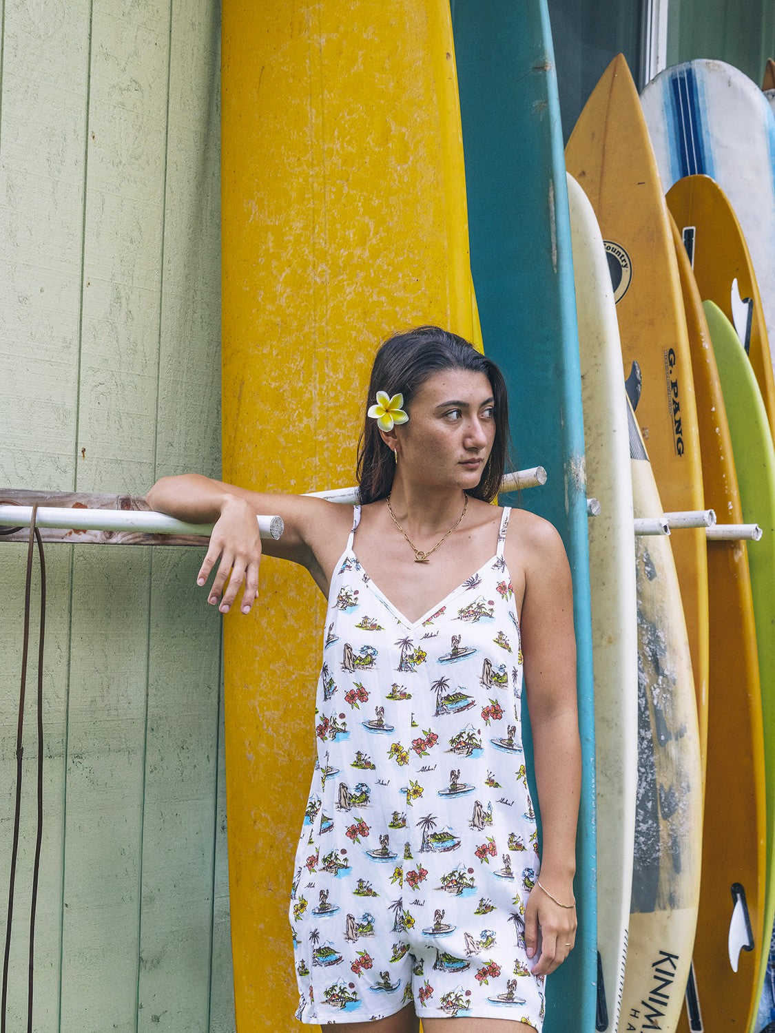 Island Time Romper | Hurley - Tofu