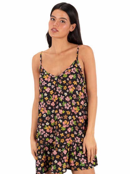 Hibiscus Dream V Neck Mini Dress | Hurley - Black Floral