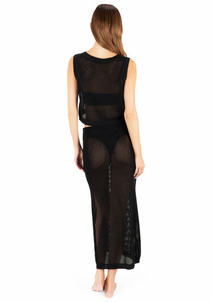 Embroidered Crochet Skirt | Hurley - Black