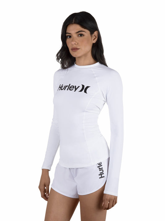 One & Only Solid Mock Neck Long Sleeve Rashguard | Hurley - White