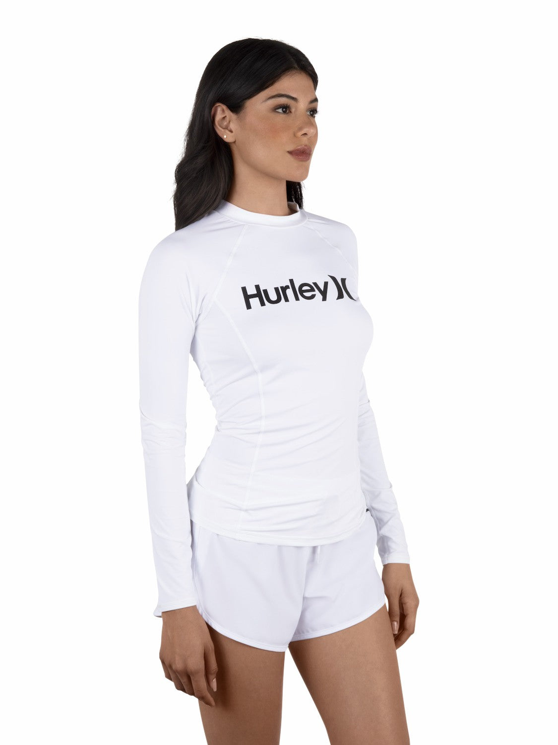 One & Only Solid Mock Neck Long Sleeve Rashguard | Hurley - White