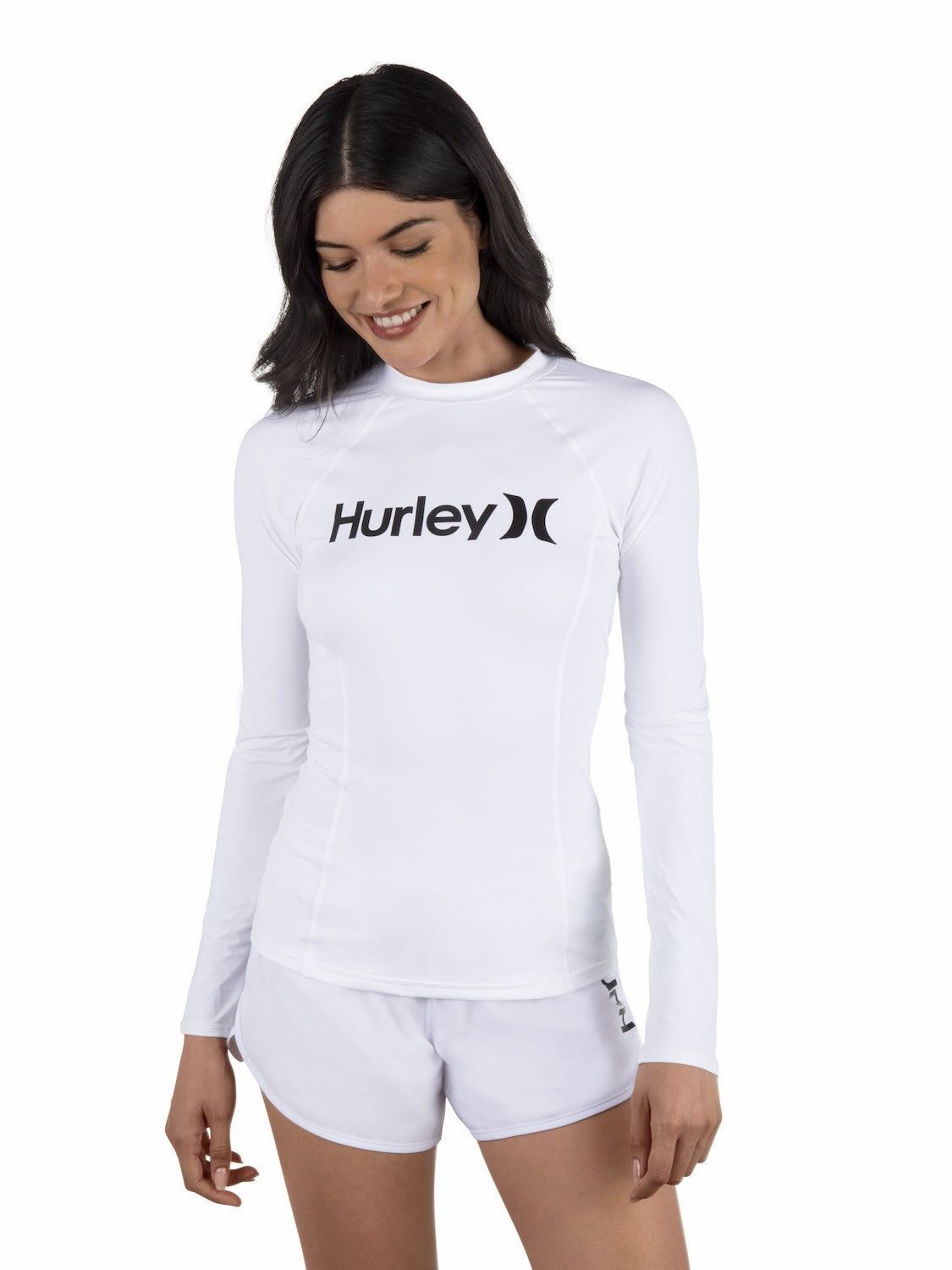 One & Only Solid Mock Neck Long Sleeve Rashguard | Hurley - White
