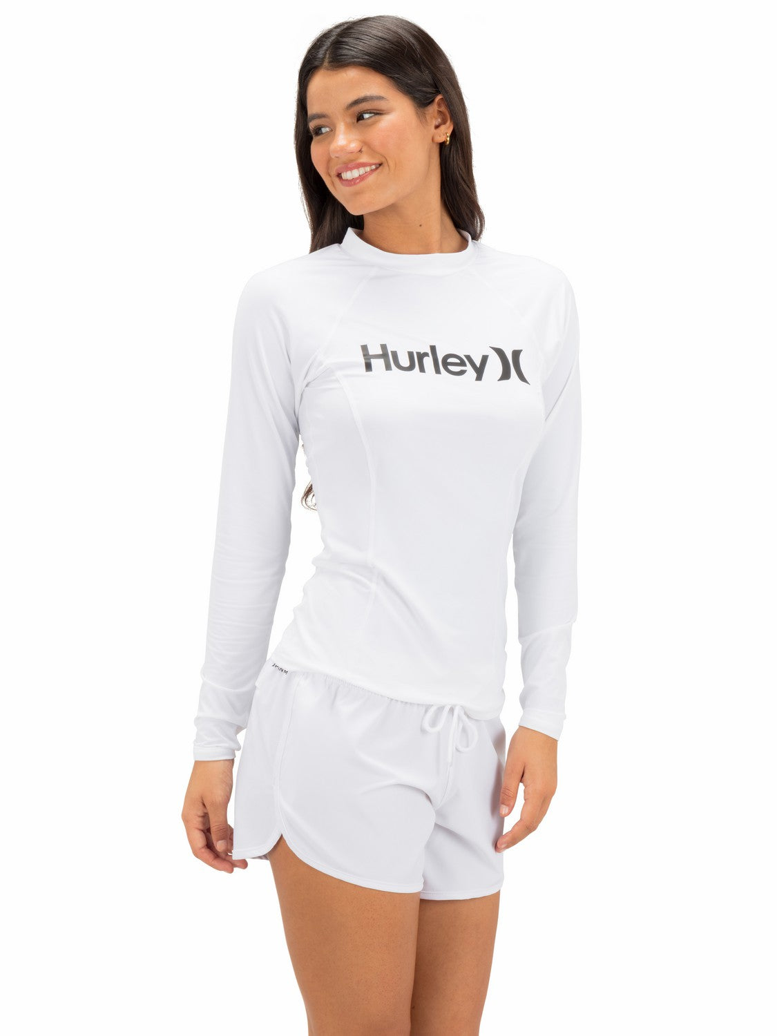 One & Only Solid Mock Neck Long Sleeve Rashguard | Hurley - White