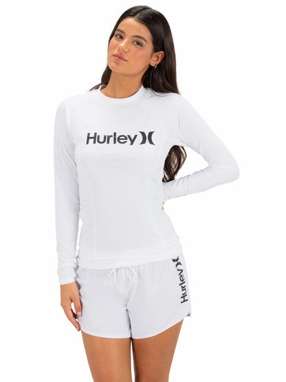 One & Only Solid Mock Neck Long Sleeve Rashguard | Hurley - White