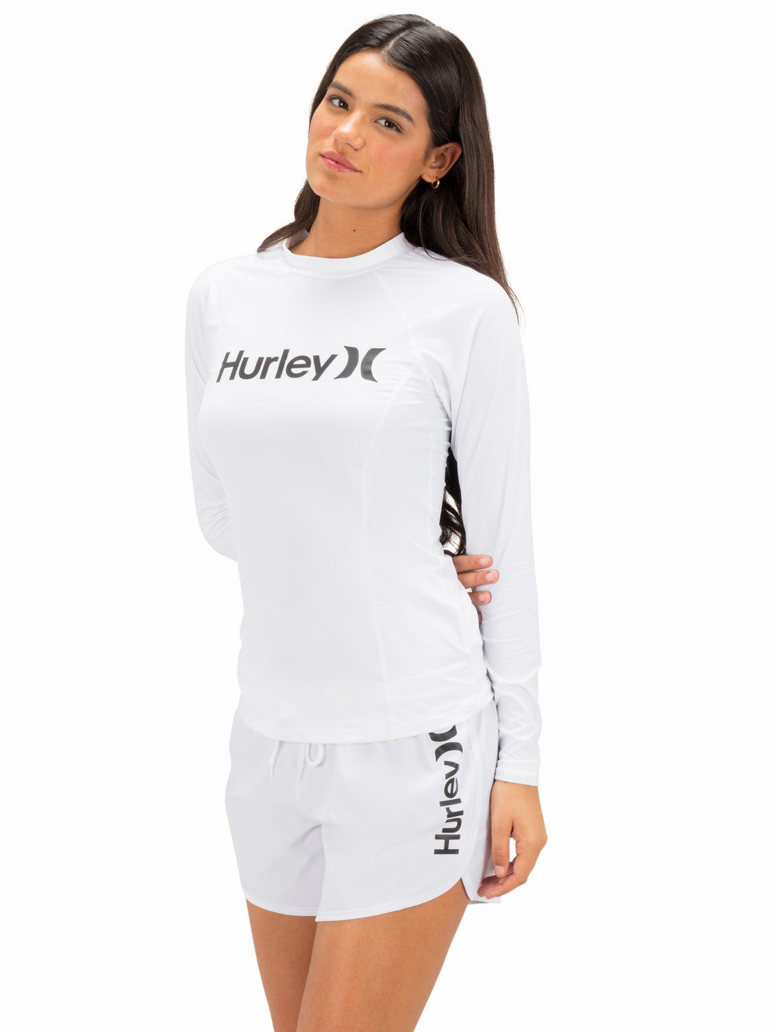 One & Only Solid Mock Neck Long Sleeve Rashguard | Hurley - White