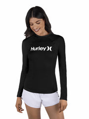 One & Only Solid Mock Neck Long Sleeve Rashguard | Hurley - Black