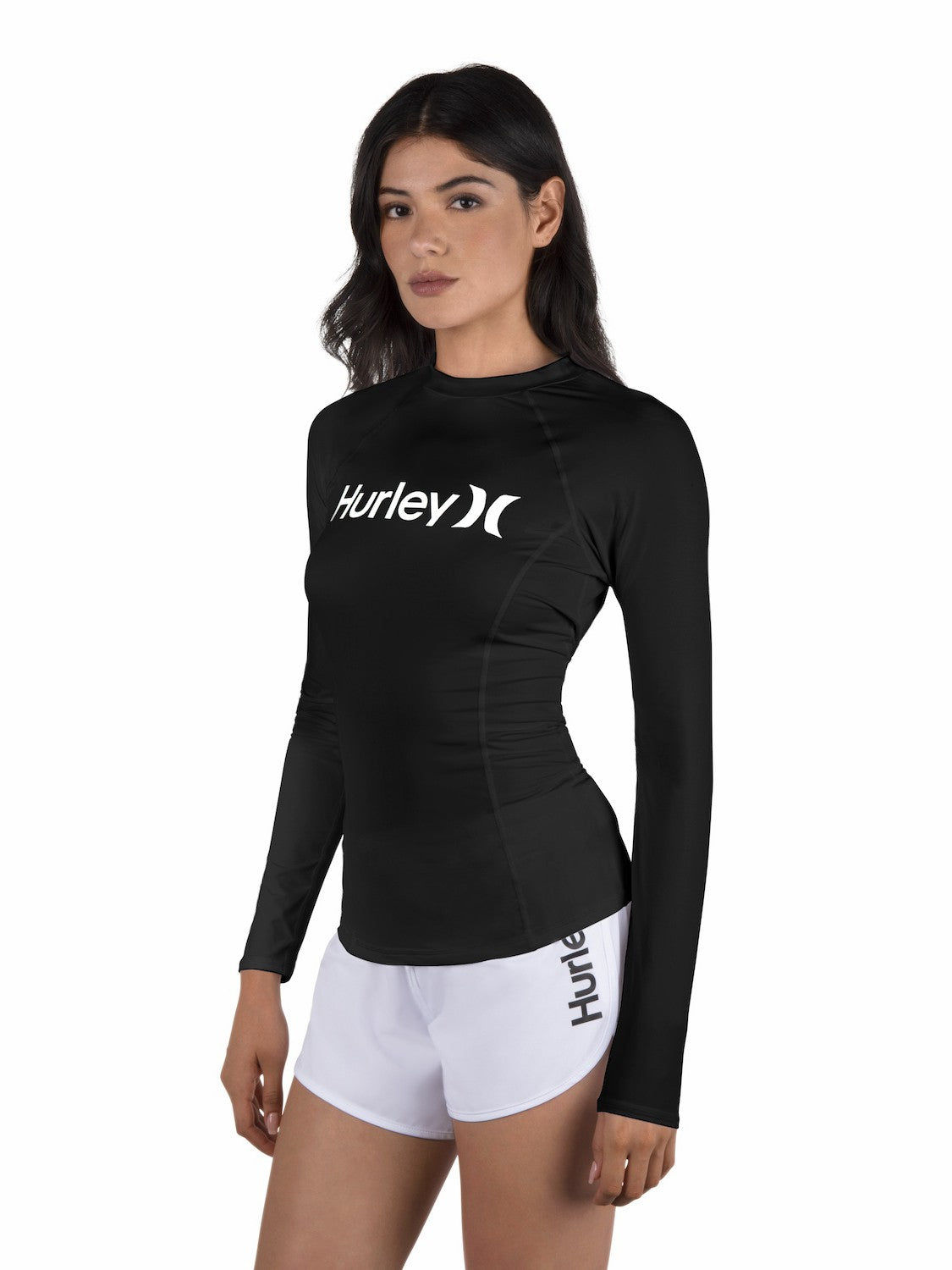 One & Only Solid Mock Neck Long Sleeve Rashguard | Hurley - Black