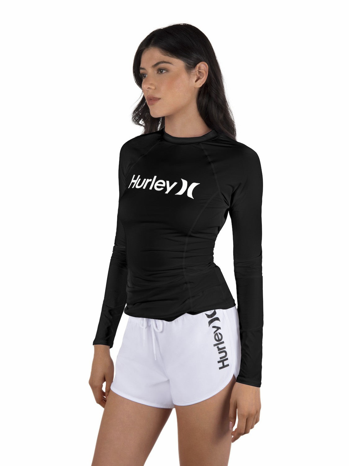 One & Only Solid Mock Neck Long Sleeve Rashguard | Hurley - Black