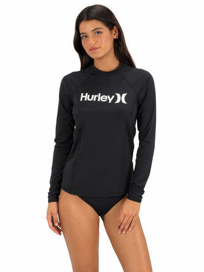 One & Only Solid Mock Neck Long Sleeve Rashguard | Hurley - Black