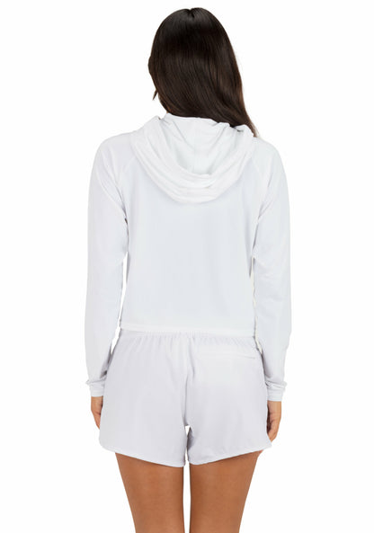 One & Only Solid Long Sleeve Hooded Rashguard | Hurley - White